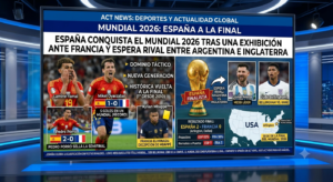 España conquista la final del Mundial 2026 tras una exhibición ante Francia y espera rival entre Argentina e Inglaterra.