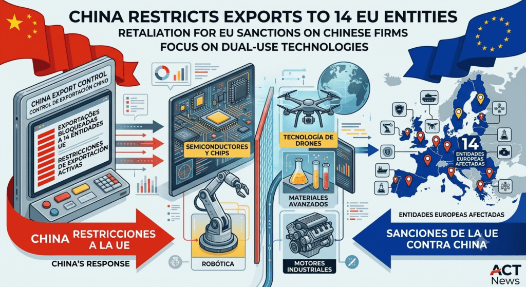 China Responde a Sanciones de la UE con Restricciones a 14 Entidades Europeas
