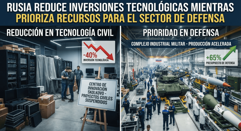Rusia reduce inversiones tecnológicas mientras prioriza recursos para el sector de defensa