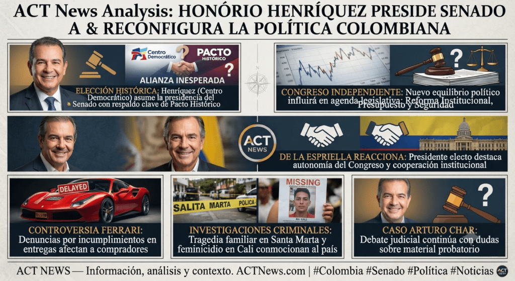Honorio Henríquez asume la presidencia del Senado y redefine el equilibrio político en Colombia