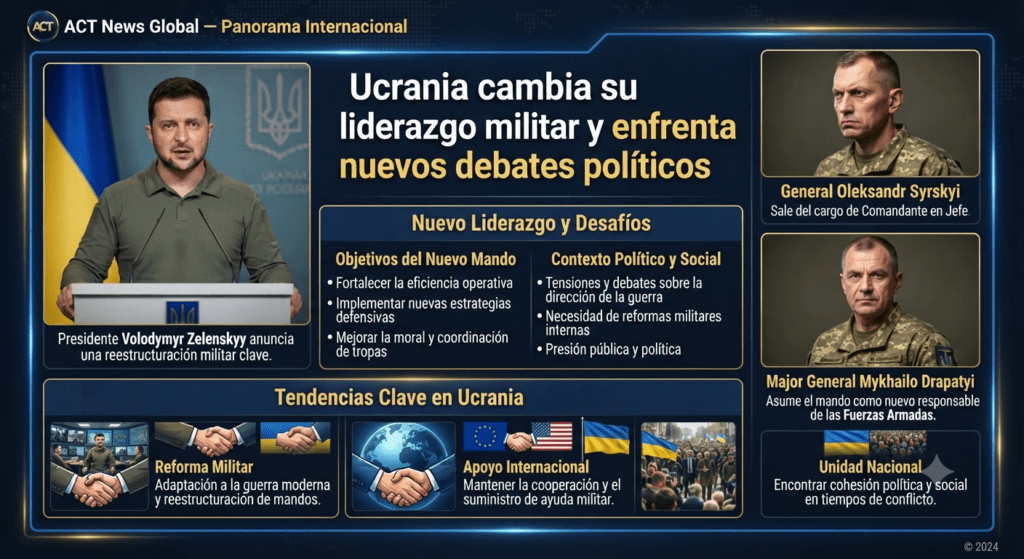 Principales noticias globales: Ucrania reorganiza su liderazgo, aumentan las tensiones internacionales y la economía observa los impactos