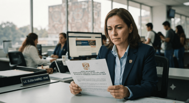 La UNAM suspende inscripciones tras revisar examen de admisión en línea.