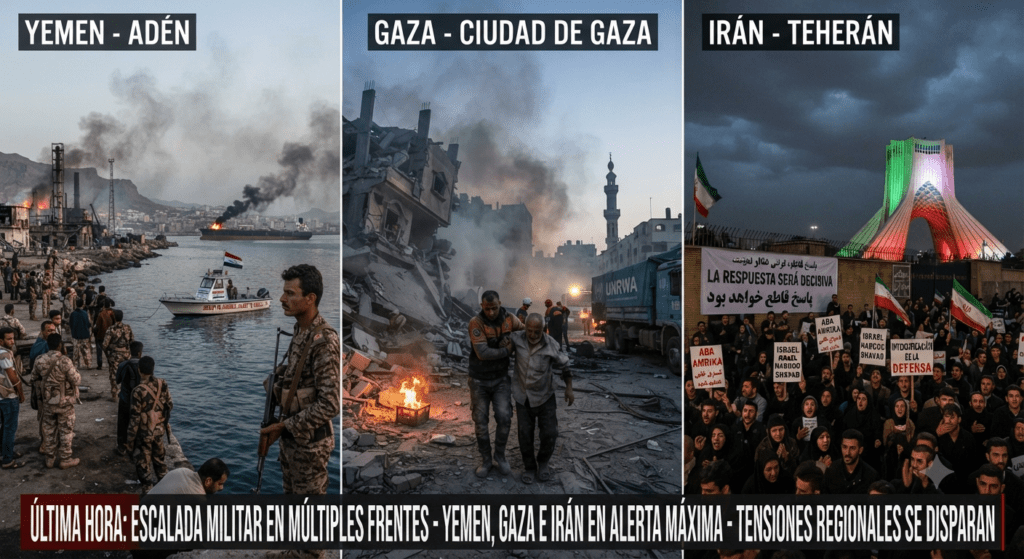Tensiones regionales aumentan tras nuevos episodios en Yemen, Gaza e Irán