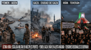 Tensiones regionales aumentan tras nuevos episodios en Yemen, Gaza e Irán.