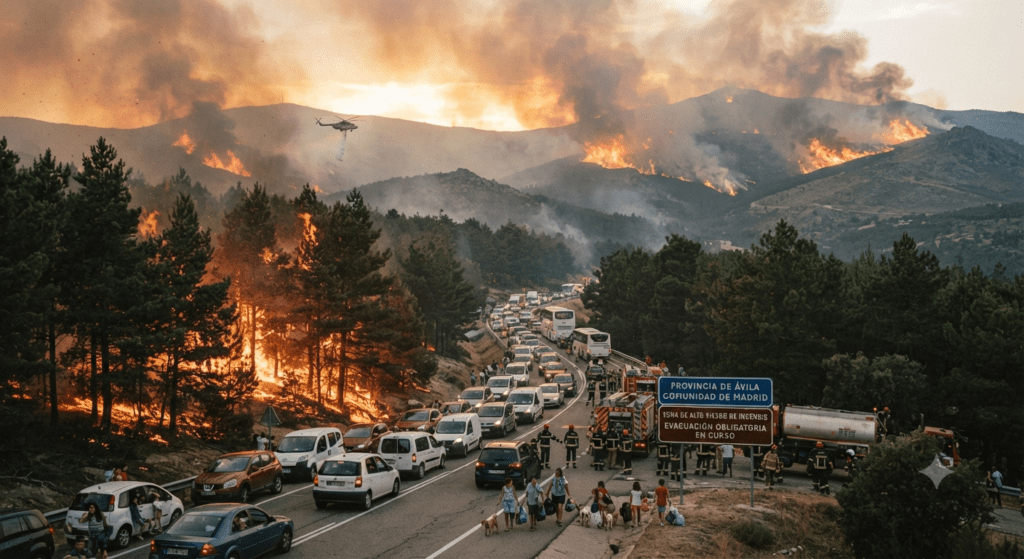 Incendios forestales en Madrid y Ávila obligan a evacuaciones masivas
