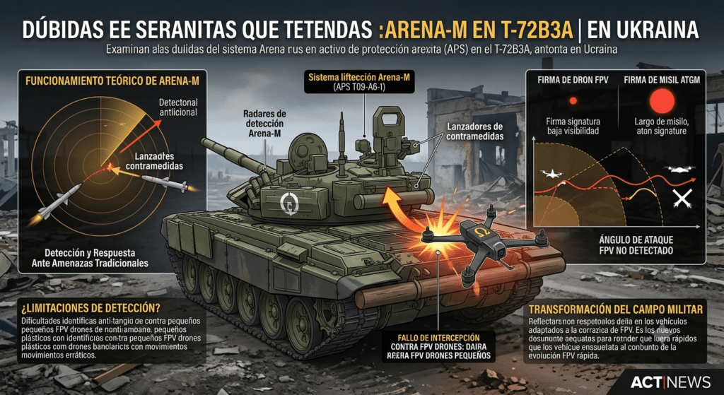 Sistema antidrones Arena-M de Rusia enfrenta dudas tras nuevas imágenes en Ucrania