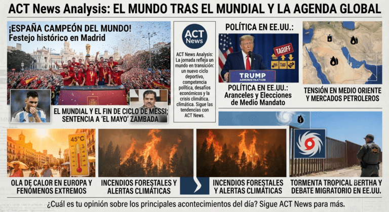 España celebra el Mundial 2026 mientras la política y la economía marcan la agenda global.