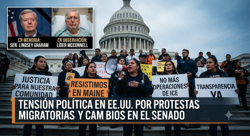 Tensión política en Estados Unidos crece por protestas migratorias y cambios en el Senado