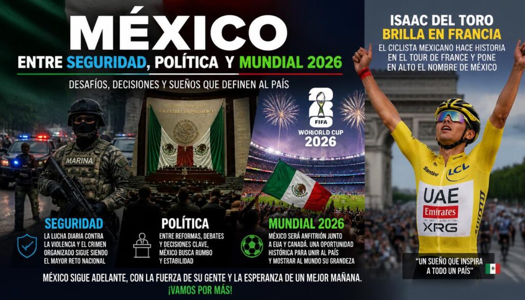 México entre seguridad, política y Mundial 2026 mientras Isaac del Toro brilla en Francia