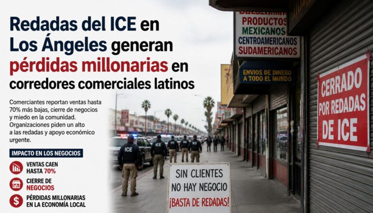 Redadas del ICE en Los Ángeles generan pérdidas millonarias en corredores comerciales latinos.